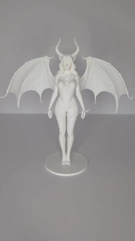Demoness with huge wings big statue   