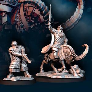 Silver Goat Dwarf Captain - Foot and Mounted | Silver Goat Dwarves | Fantasy