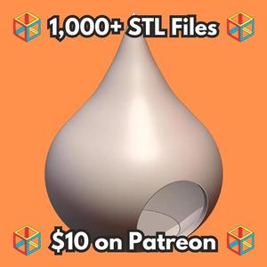 Minimalist Teardrop Shaped Fairy Hide for Small Pets like Reptiles and Hamsters MineeForm FDM 3D Print STL File   