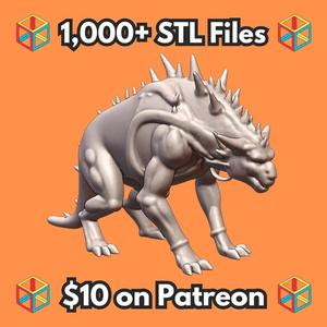 28mm Sci-Fi Savage Alien Warbeast for Tabletop Gaming MineeForm FDM 3D Print STL File   