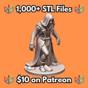 28mm Sci-Fi Shadowy Rogue Miniature for Tabletop RPGs MineeForm FDM 3D Print STL File   