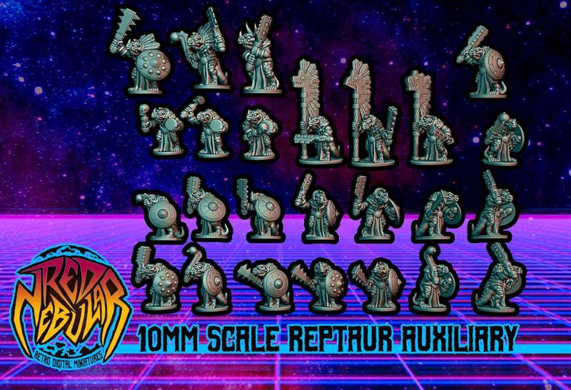 Reptaur Auxiliary infantry (10mm scale)