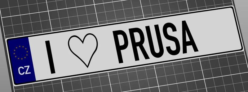 License Number Plate CZ "I ♡ PRUSA"   