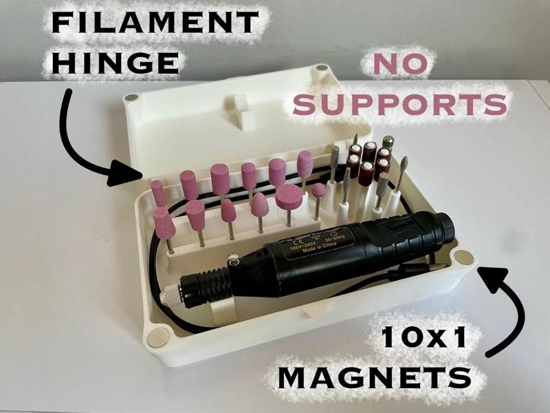 Dremel Organizer Box – Magnetic Closure & Hinged Lid   