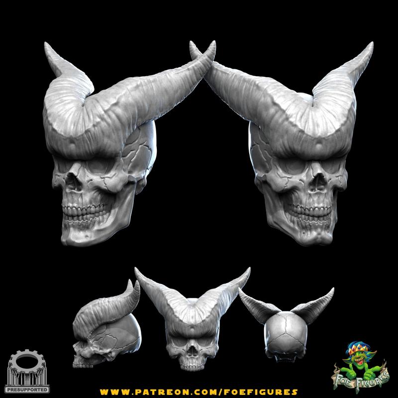 Realistic Tiefling Skull B