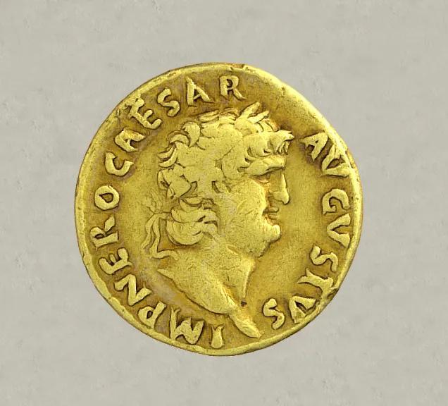 Nero Aureus Roman Coin   