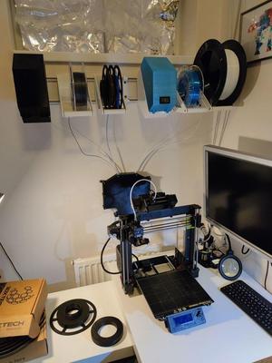 MMU variable wall mounted spool holder system