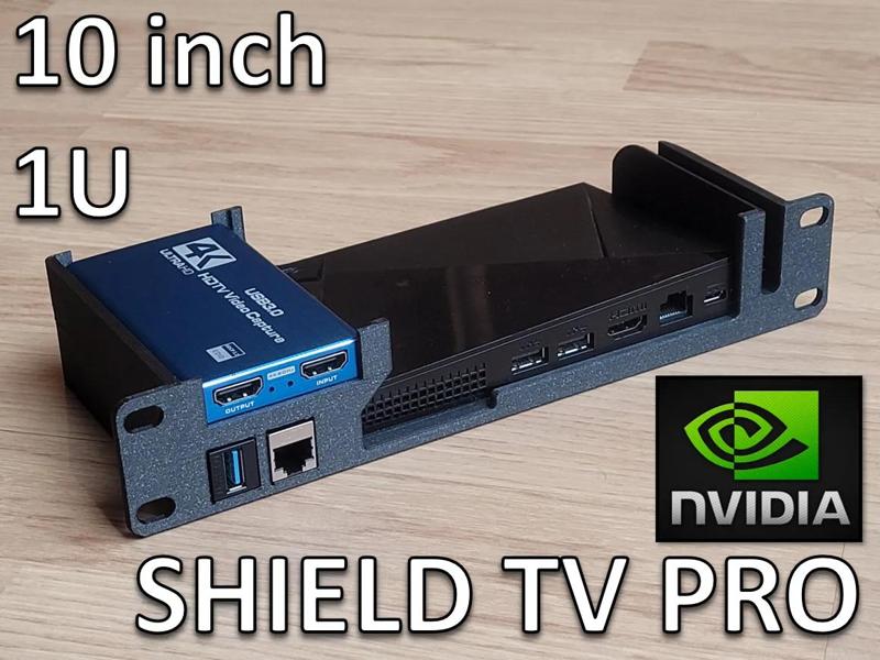 10 inch Rack 1U - NVIDIA Shield TV Pro + 2 Keystones & USB Capture Card   