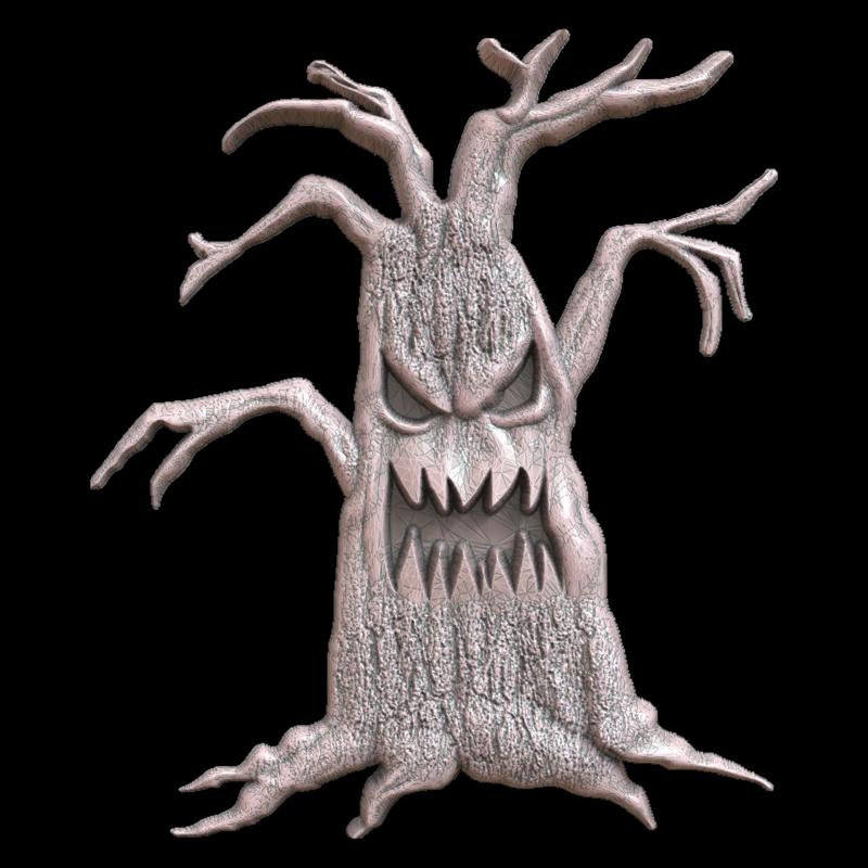 3D Model STL File for CNC Router Laser & 3D Printer Haunted Tree scary