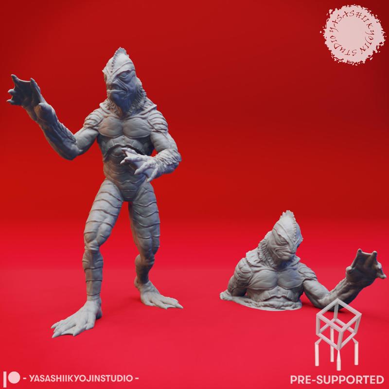 Gill-man Pair - Tabletop Miniature (Pre-Supported)