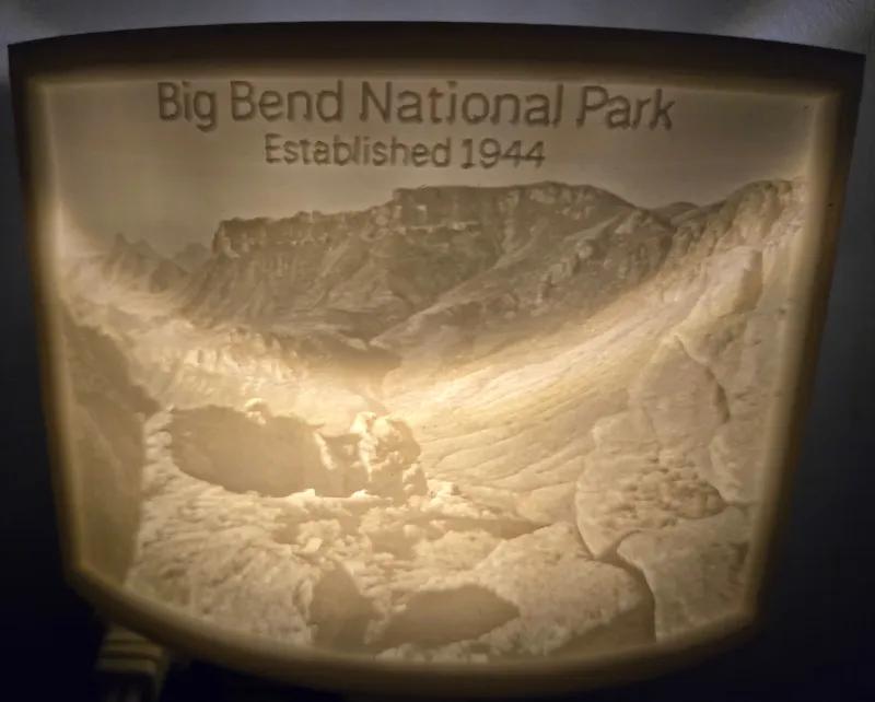 Big Bend National Park Nightlight Lithophane   