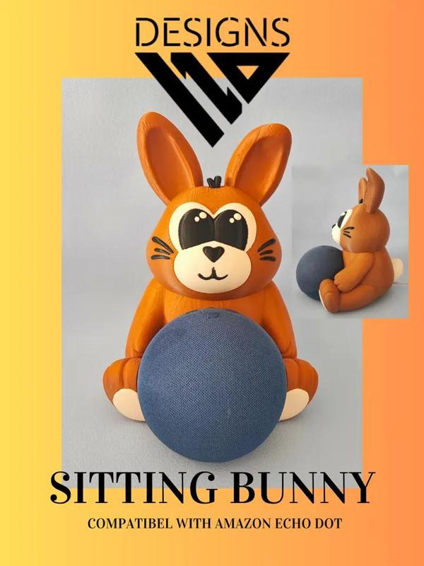 Sitting Bunny - COMPATIBLE with Alexa Echo Dot   
