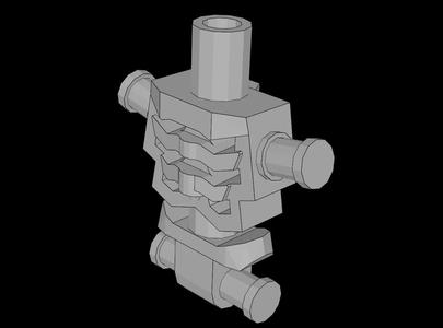 Lego Compatible (93060.dat) Torso Skeleton Angular Rib Cage   