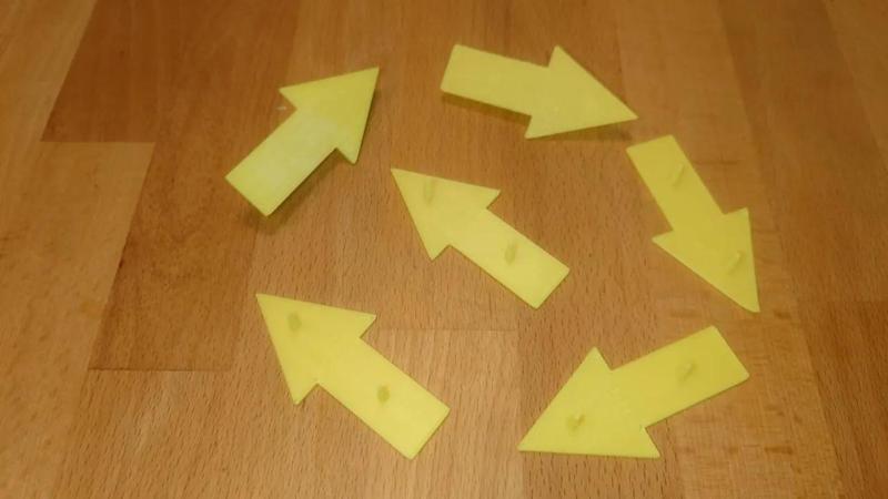 Arrow 8cm with ground pins and petg-label   