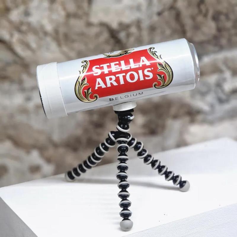 Beer can pinhole camera mount   