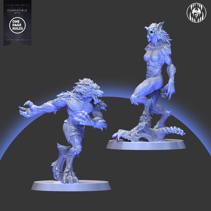 Wild werewolf 2 miniatures