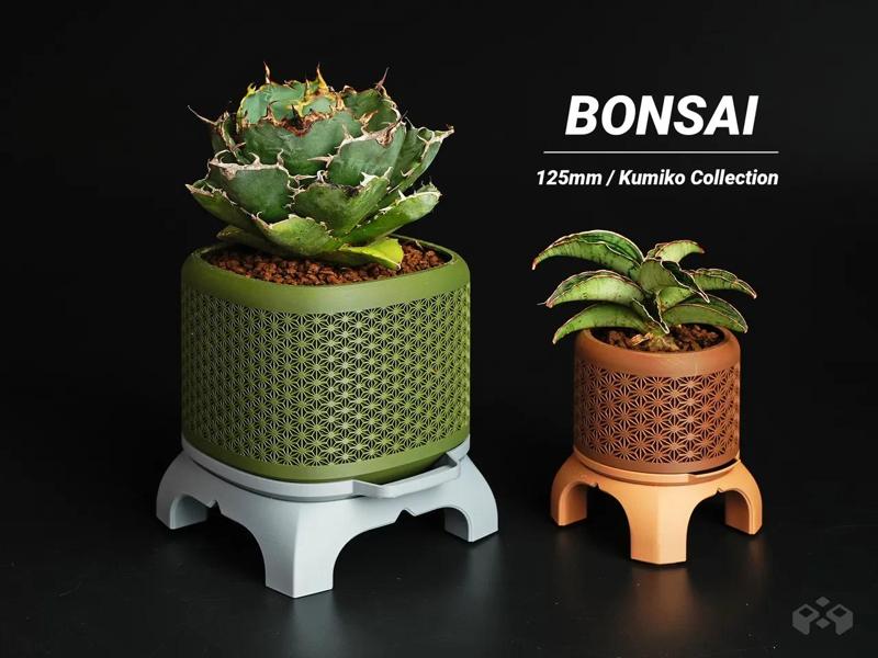 Kumiko Superellipse Bonsai Planter with Legs   