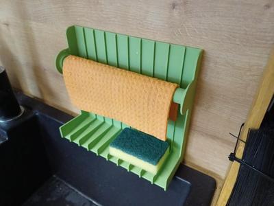 Kitchen stand for sponge soap and washcloth