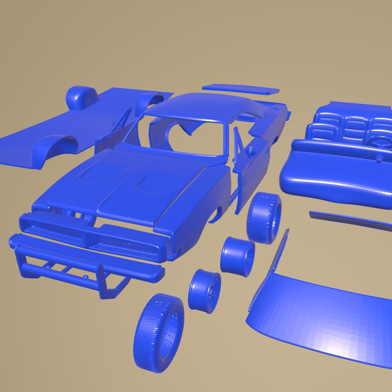 Dodge Charger General Lee 1969 Printable Car In Separate Parts