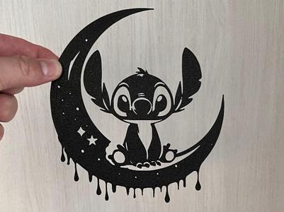 Wall Art - Stitch on The Moon 2