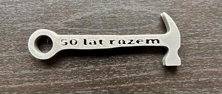 Hammer keychain 50 years   