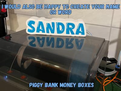 piggy bank, personalized Name money boxes Sandra