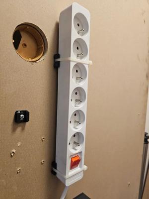 Electrical extension cord holder under desk under table 40-55mm wide   