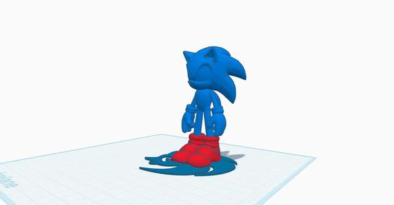 Sonic wearing his new Movie Shoes   