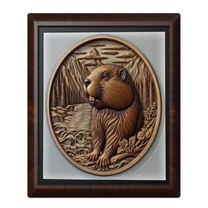 Beaver animal wall art relief wall decor