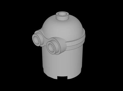 Lego Compatible (67650.dat) Minifig Head Minion  2 x  2 x  2.333 with Goggles   
