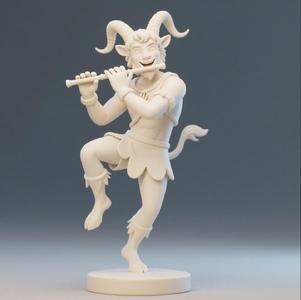 335 Dancing Faun Playing the Flute, animal, model, 3d model, statue, 3d print, magic, collectible, creature, dinosaur, sculpture, bear, monkey, witch, werewolf, serpent, cat, fantasy, fairy