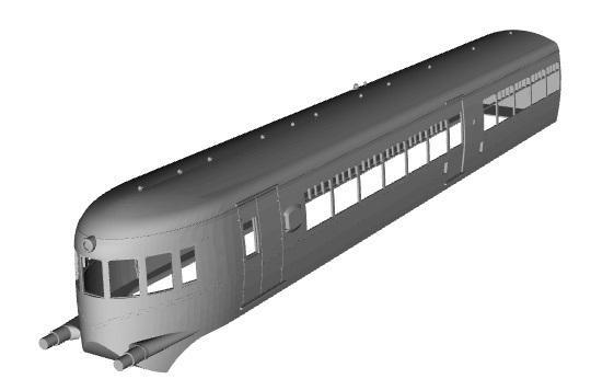 LMS Three Car Articulated Railcar Driver coach(final) 1/32 scale
