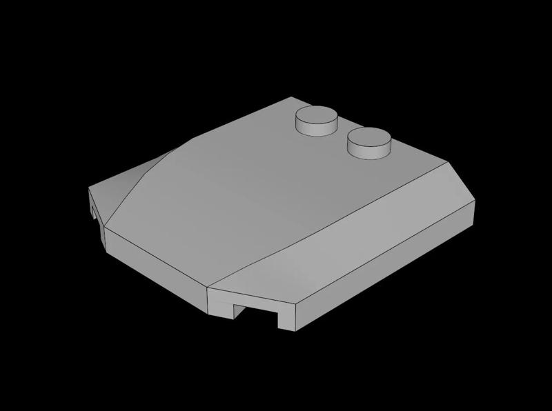 Lego Compatible (45677.dat) Wedge  4 x  4 x  0.667 Curved   