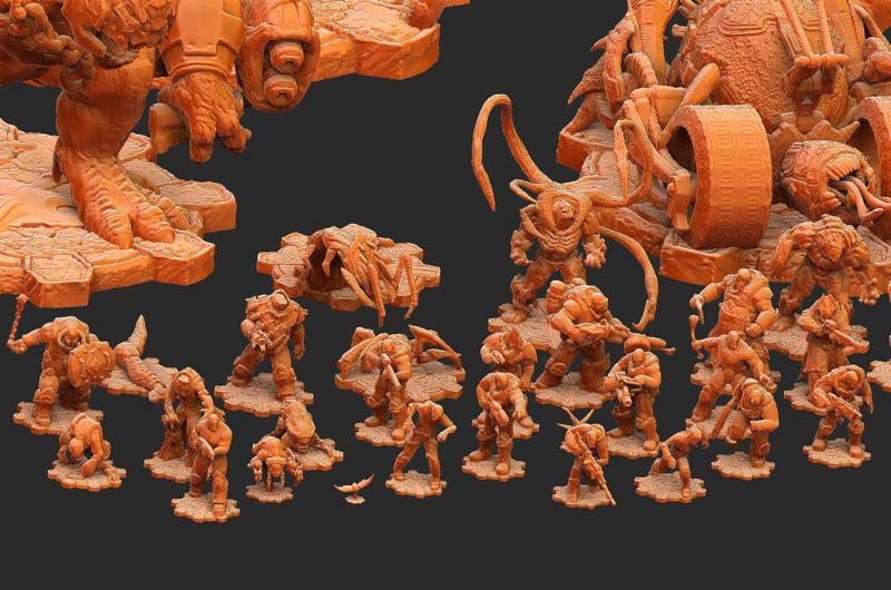 Enemy/Locust Set Gears of War OT Miniature STL