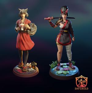 Oni & Kitsune Girl Set 75 mm
