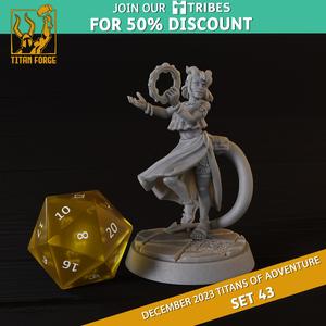 Tiefling Female Bard - RPG Hero Character D&D 5e - Titans of Adventure Set 43