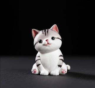 Cute Sitting Cat Figurine   