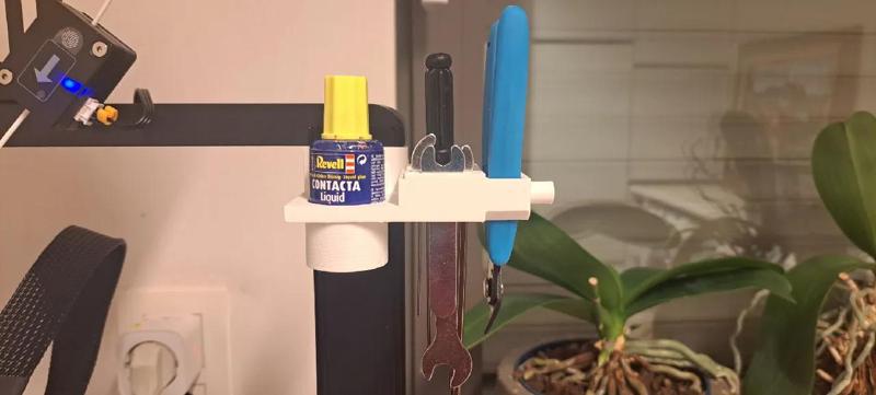 Ender 3 v3 SE/KE storage with glue holder (Revell Contacta Liquid)   