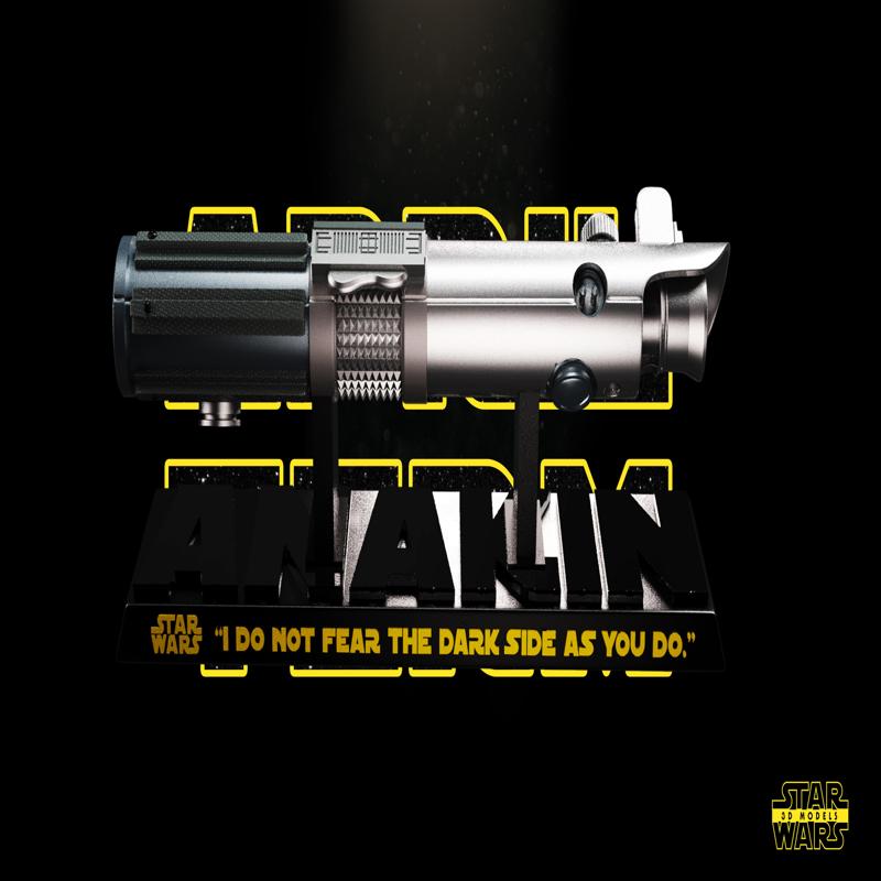 Anakin Skywalker Lightsaber Sculpture - Star Wars 3D Models - Tested and Ready for 3D printing
