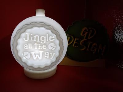 Merry Christmas Jingle All The Way 3D Christmas Ornament Light