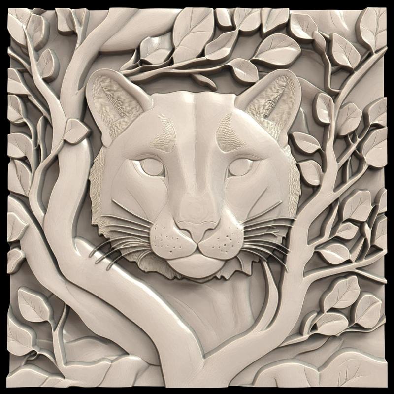 3D Model STL File for CNC Router/Laser & 3D Printer A Puma that Can Communicate with Trees 2