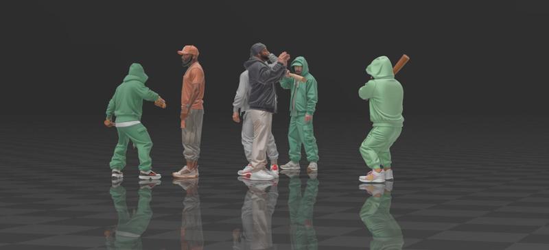 🎤 6PACK RAP STREET STYLE - URBAN SCENE 1/64 | URBAN STYLE STL FIGURES