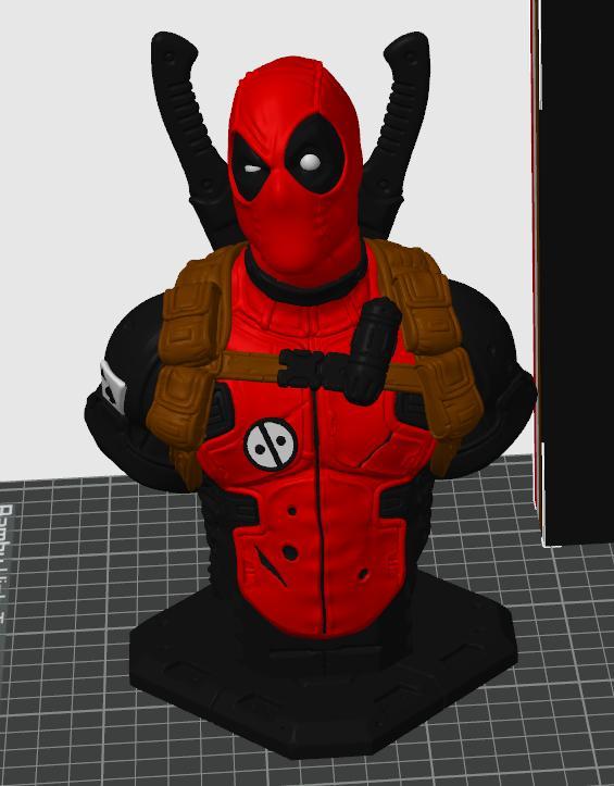 Bambu AMS - Colored Deadpool Bust (Supportless)