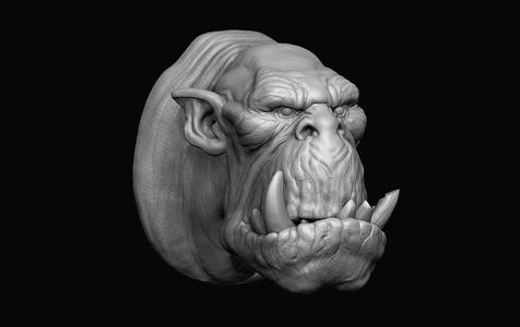 Grumpy Orc Head