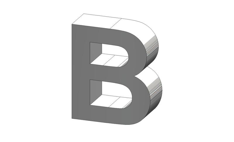 B Letter Arial Font