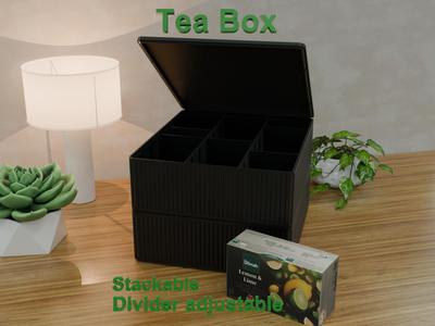 Stackable Tea Box with adjustable divider