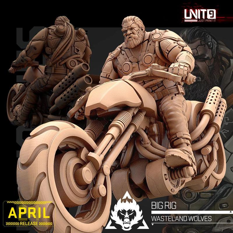 Cyberpunk - Big Rig on motorbike- Wasteland Wolves
