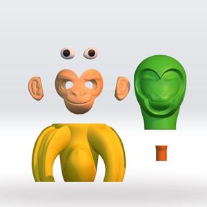 CHIMPANZINI BANANINI -BRAINROT - STL file 3mf MULTICOLOR 3D