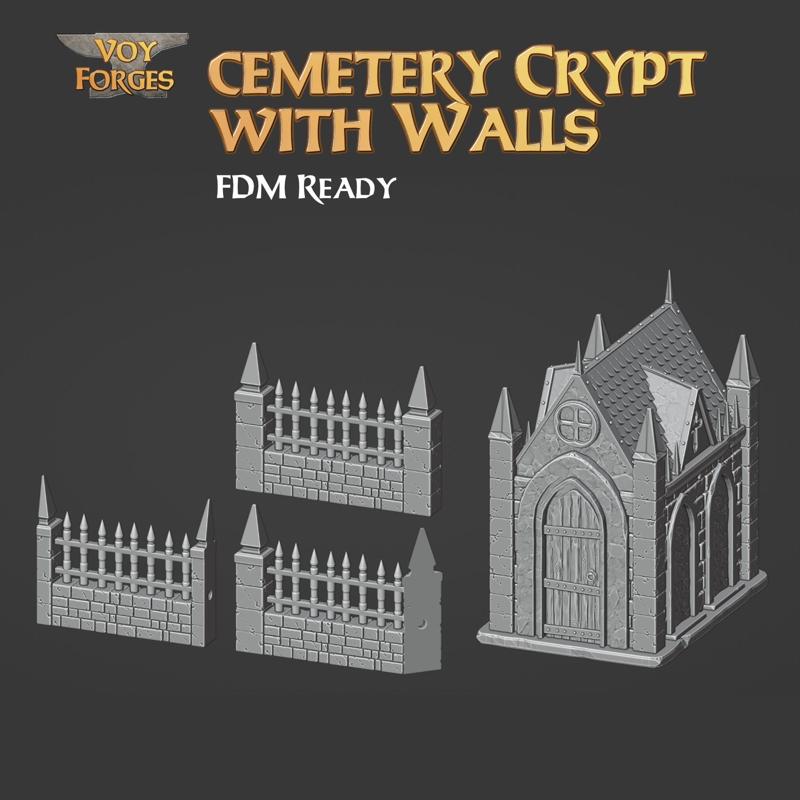 Cemetery Crypt with Walls
