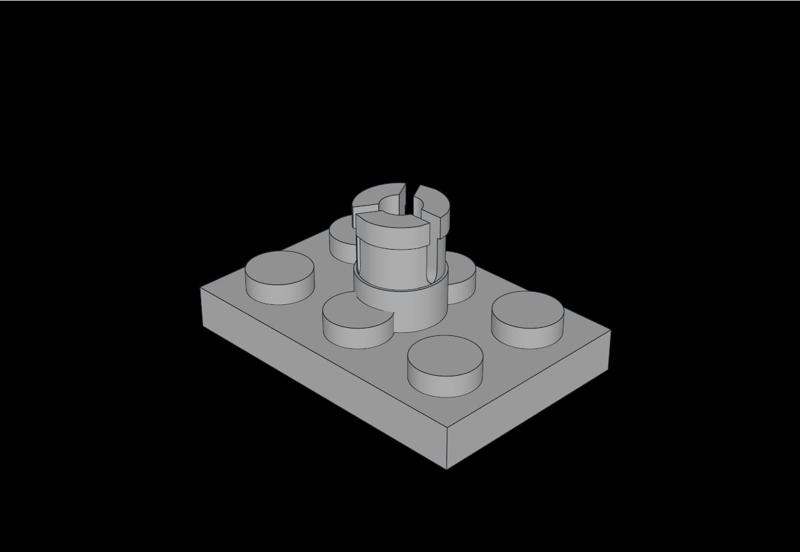 Lego Compatible (3462.dat) Plate  2 x  3 with Rotor Holder